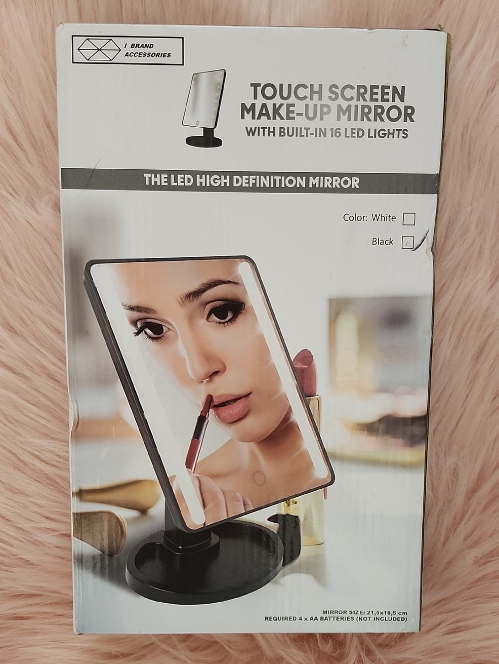 Brand New I BRAND ACCESSORIES TOUCH SCREEN MAKE-UP MIRROR W/16 LED LIGHTS